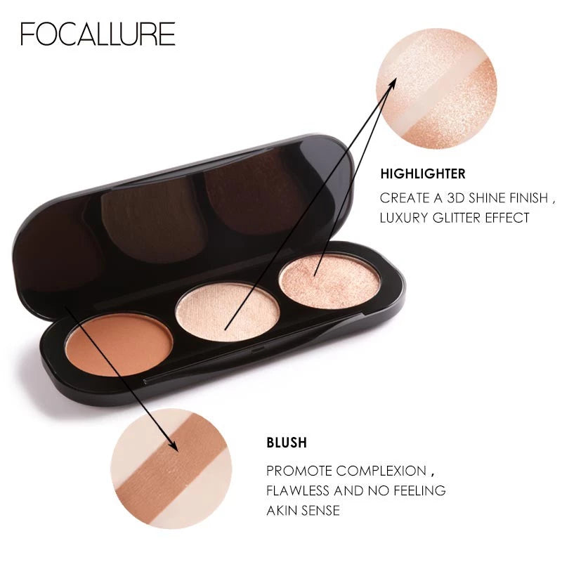 FOCALLURE - Blusher & Highlighter palette