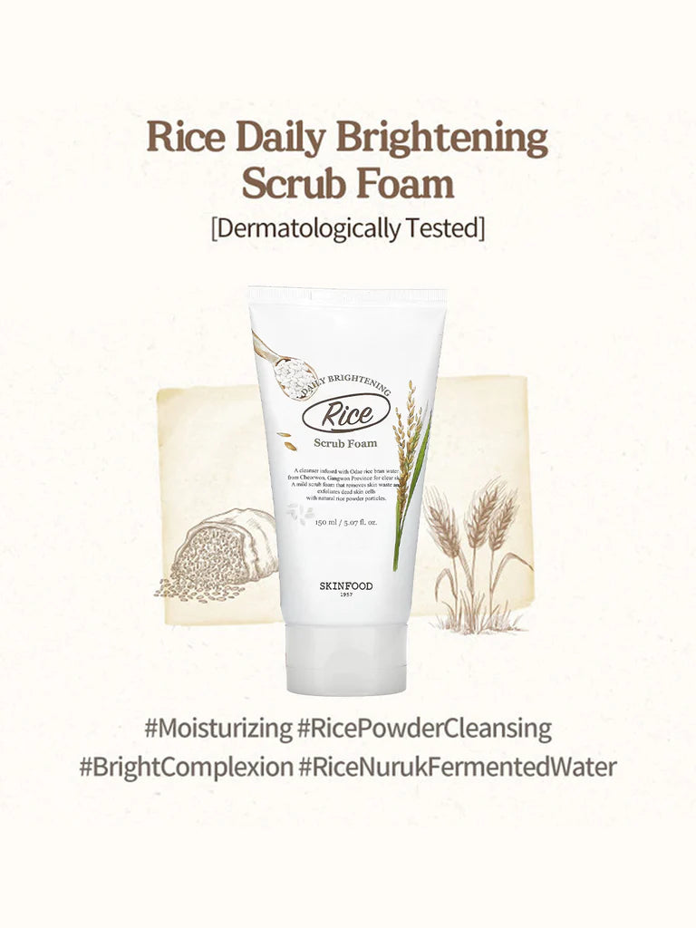 SKINFOOD - Rice Daily Brightening Scrub Foam