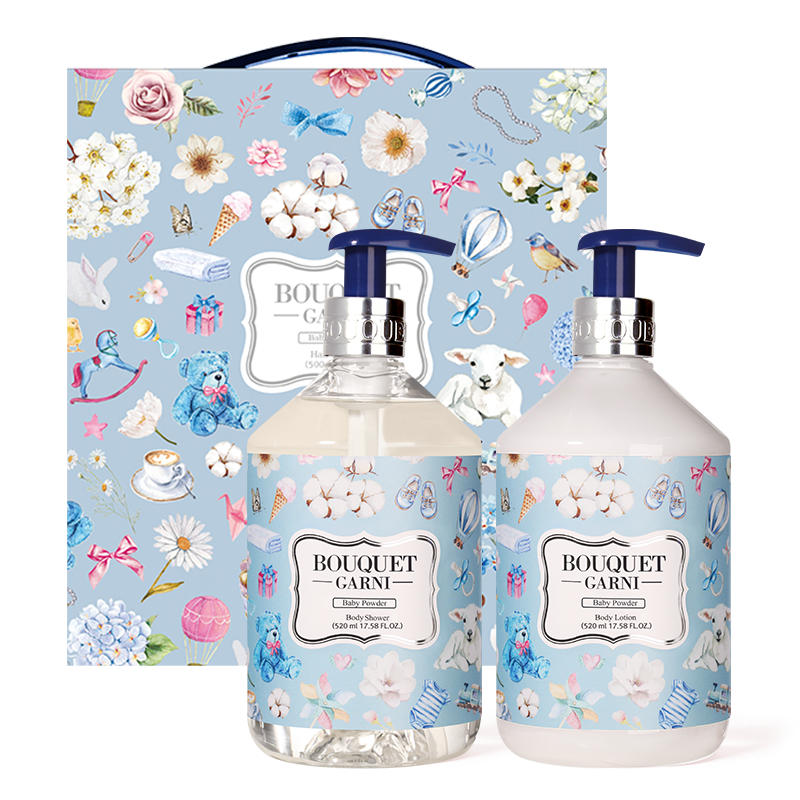BOUQUET GARNI - Deep Perfume Body Care Gift Set Baby Powder Body Wash+Body Lotion