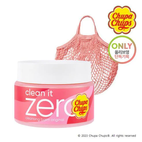 BANILA CO - Chupa Chups x Clean It Zero Cleansing Balm + Pink Beach Mesh Bag