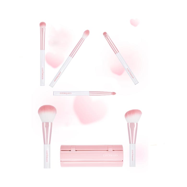 CORINGCO - Pink Roll Make Up Brush Set