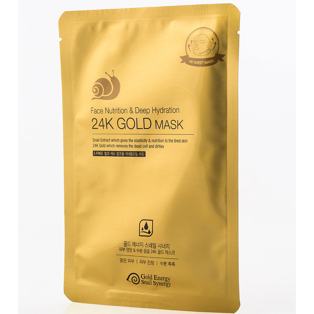 GOLD ENERGY SNAIL SYNERGY - Face Nutrition & Deep Hydrating 24K Gold Mask