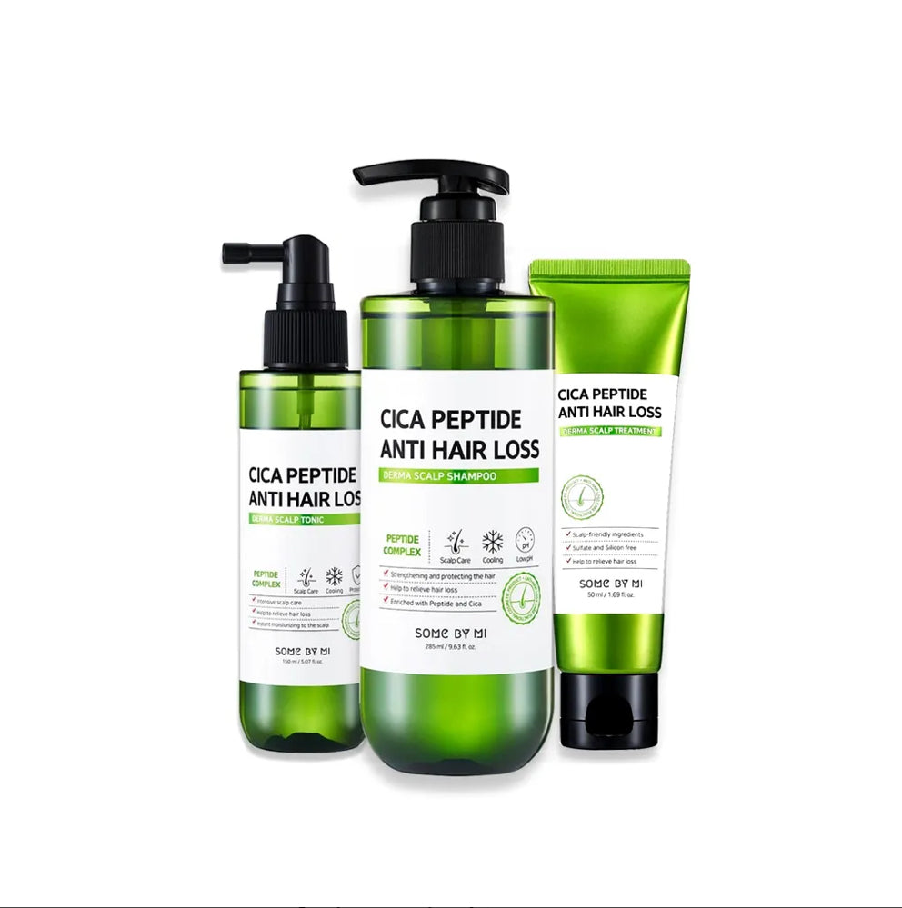 SOME BY MI - Cica Peptide Anti Hair Loss Derma Scalp Shampoo + Treatment + Tonic