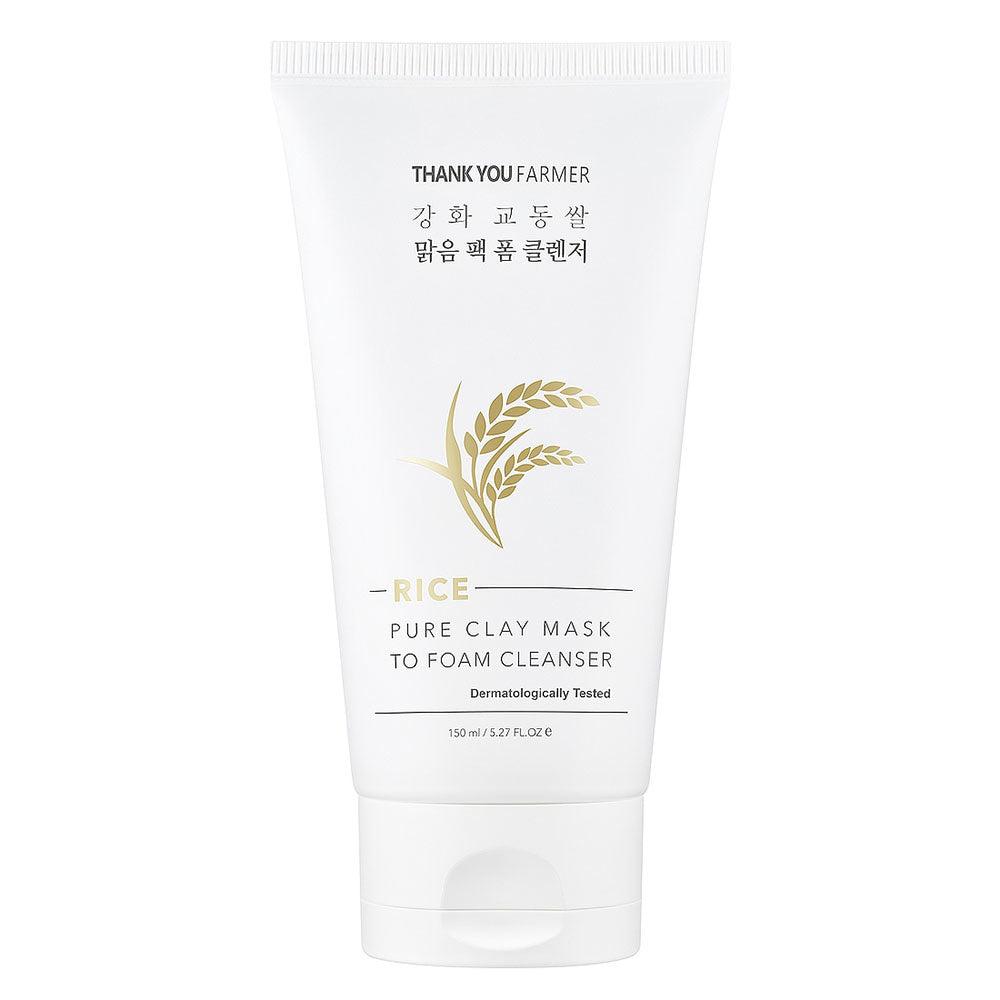 THANK YOU FARMER - Rice Pure Clay Mask To Foam Cleanser