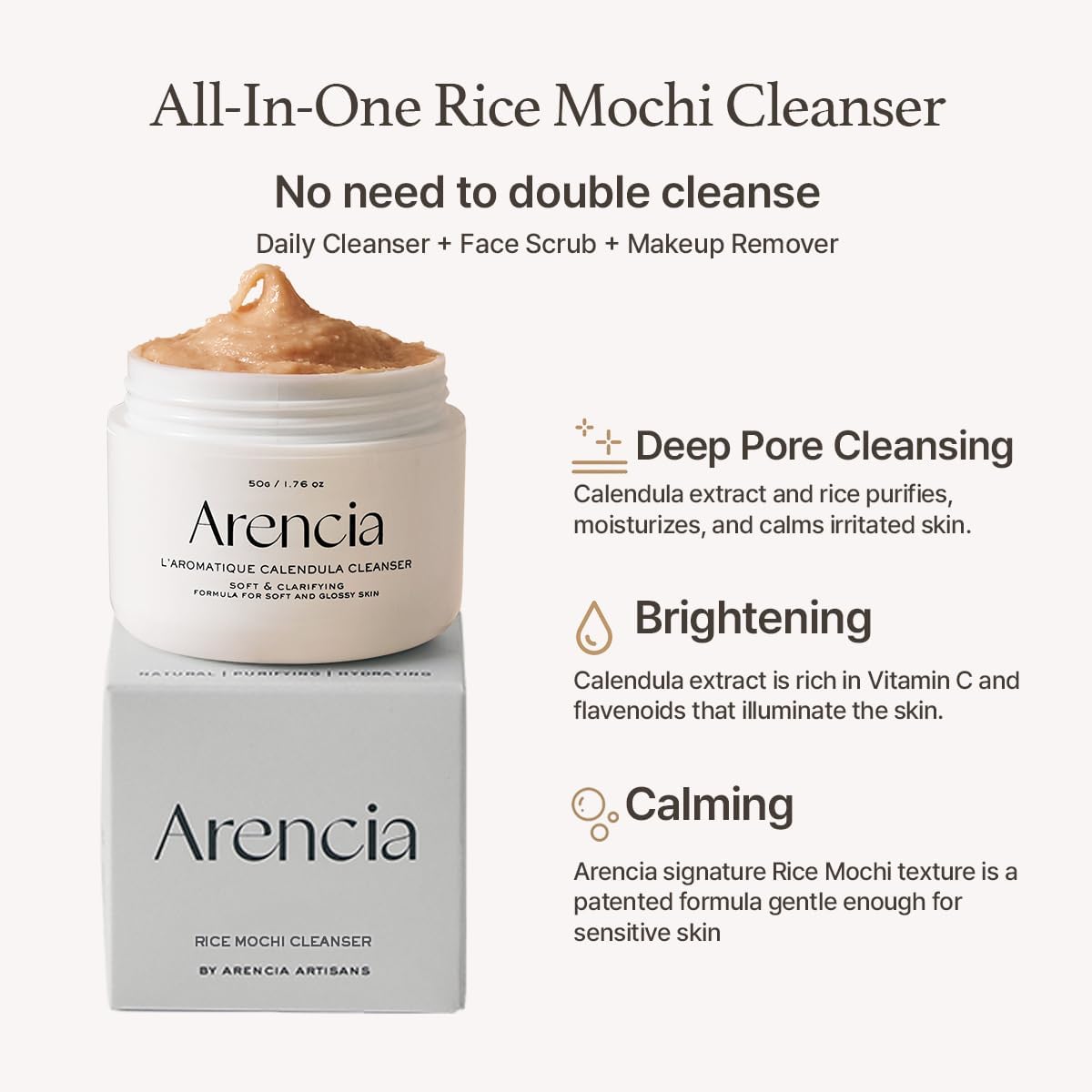 ARENCIA - Calendula Rice Mochi Cleanser