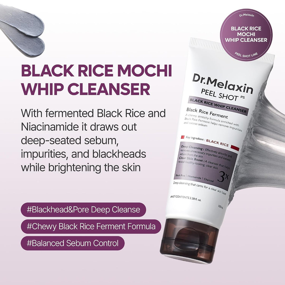 DR. MELAXIN - Peel Shot Black Rice Whip Cleanser