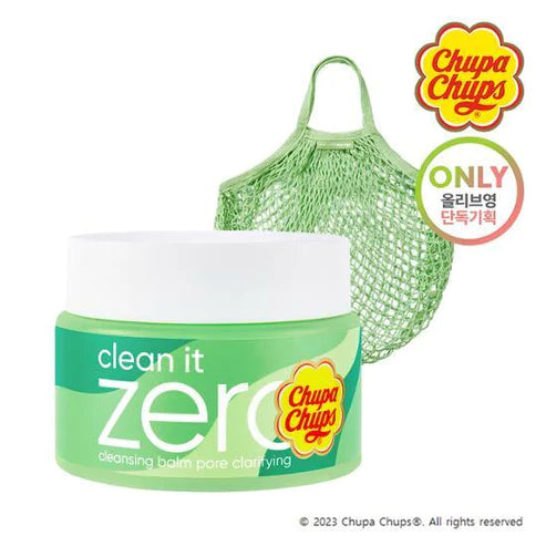 BANILA CO - Chupa Chups x Clean It Zero Cleansing Balm Pore Clarifying + Green Beach Mesh Bag