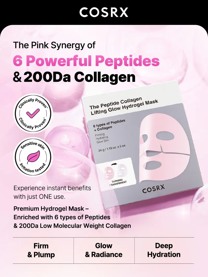 COSRX - The Peptide Collagen Lifting Glow Hydrogel Mask