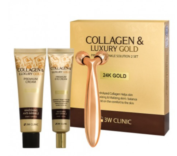3W CLINIC - Collagen & Luxury Gold Premium Wrinkle Solution 2 Set