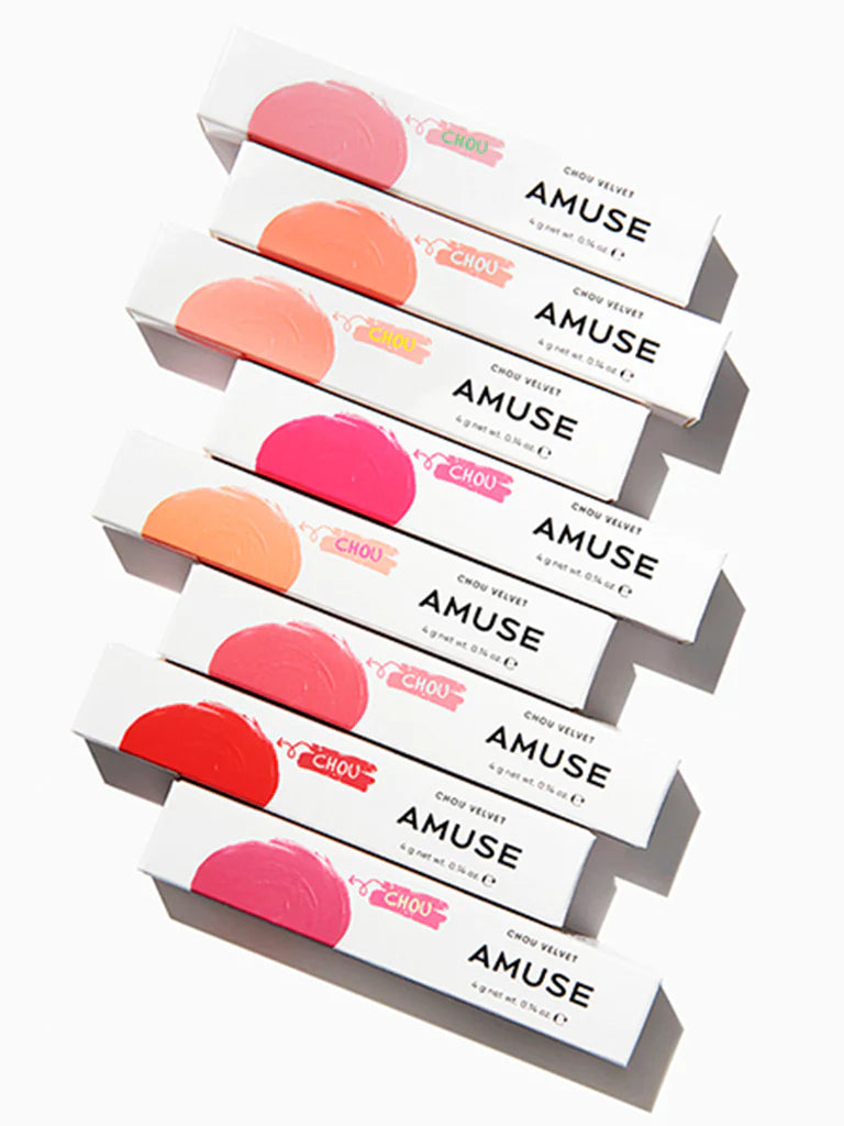 Amuse Chou Velvet Lip Tint – Koreanischer Matt Lippenstift, Vegan, Samtig, Langanhaltend (07 FALLING BLOSSOMS)