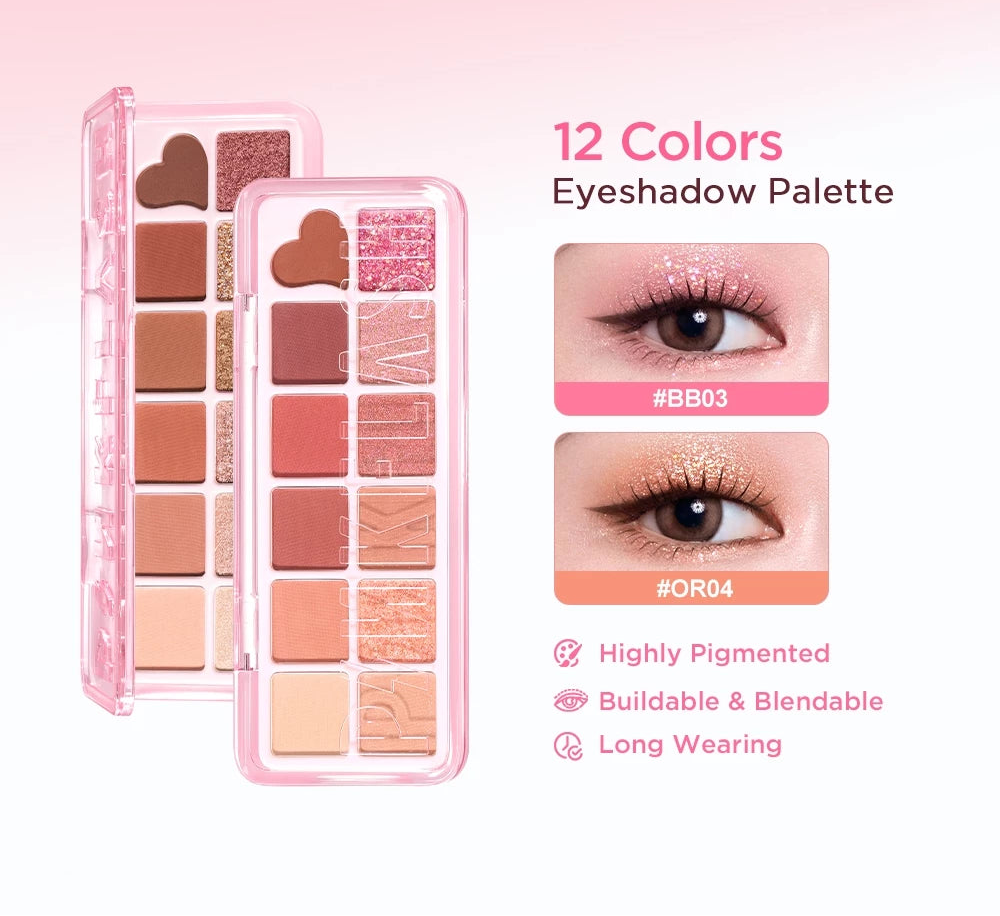 PINKFLASH - 12 Color Eyeshadow Palette PF-E43 – Korea Cosmetics BN