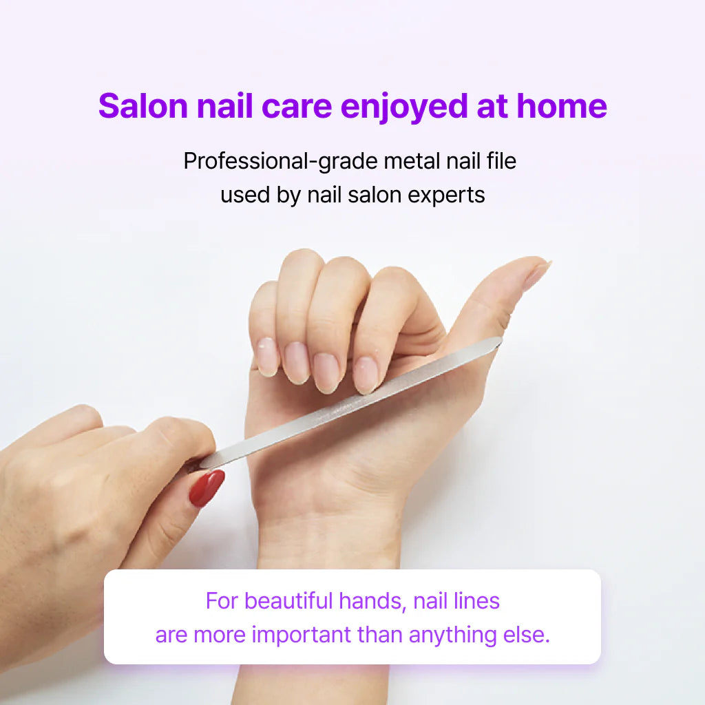 BAREN - Double Sided Stainless Steel Nail File for Natural Nails