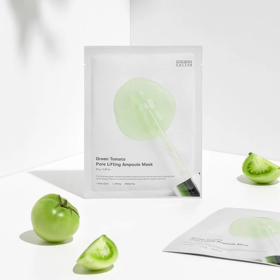 SUNGBOON EDITOR - Green Tomato Pore Lifting Ampoule Mask - Korea Cosmetics  BN