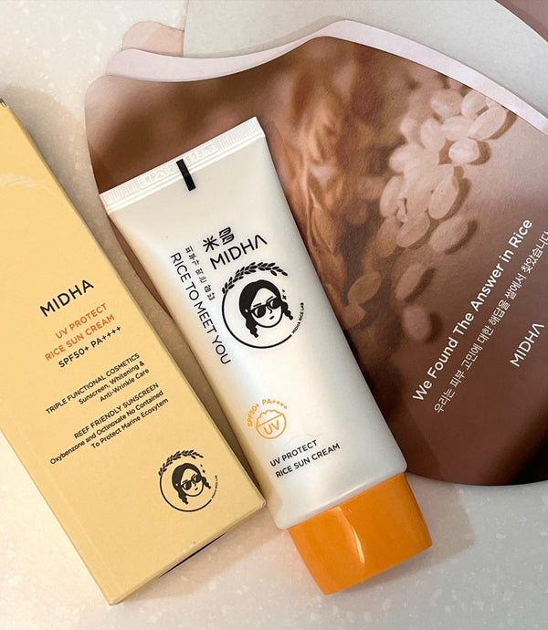 MIDHA - UV Protect Rice Sun Cream SPF50+ PA++++ - Korea Cosmetics BN