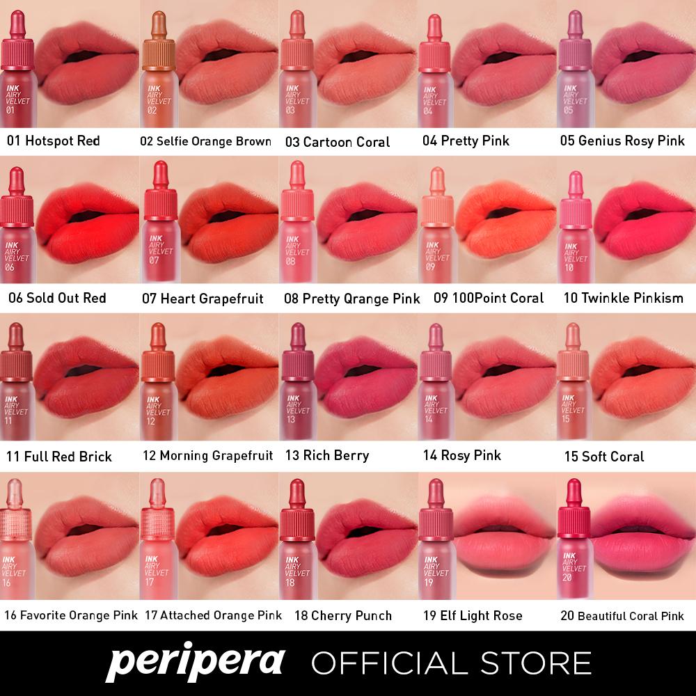 Peripera Color Peripera Ink The Airy Velvet Swatches – WHKRQ