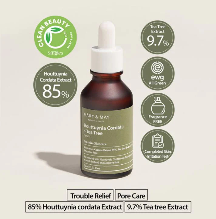 MARY & MAY - Houttuynia Cordata +Tea Tree Serum
