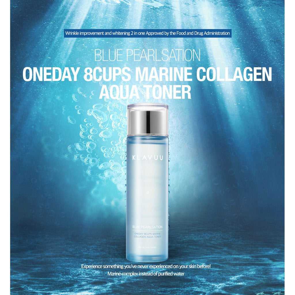 KLAVUU Blue Pearlsation Oneday 8Cups Marine Collagen Aqua Toner