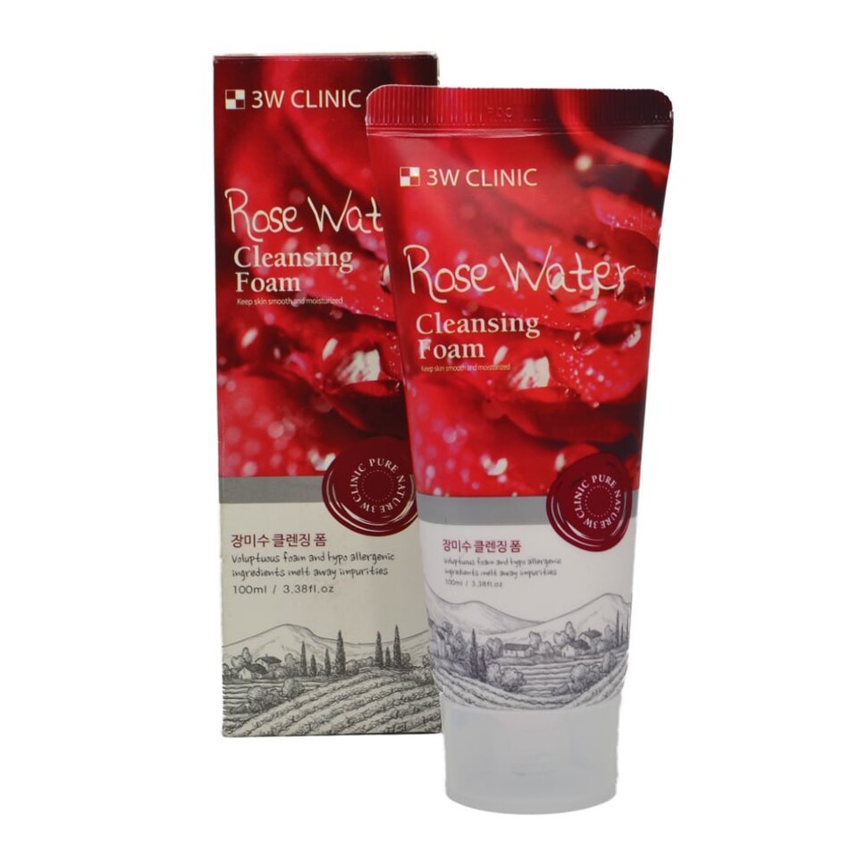 3W CLINIC - Rose Water Cleansing Foam